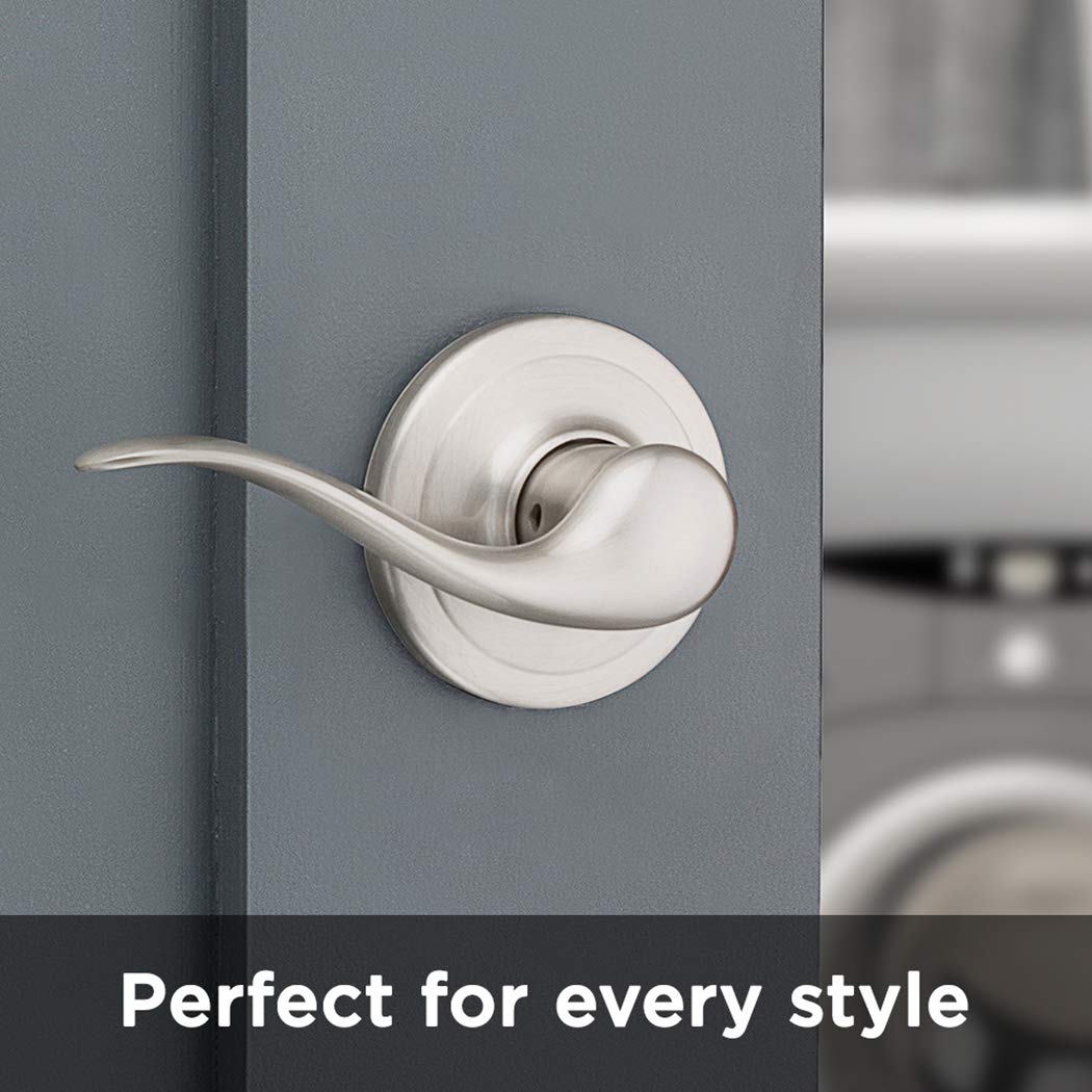 Kwikset Tustin interior passage lever mounted on a hallway door.