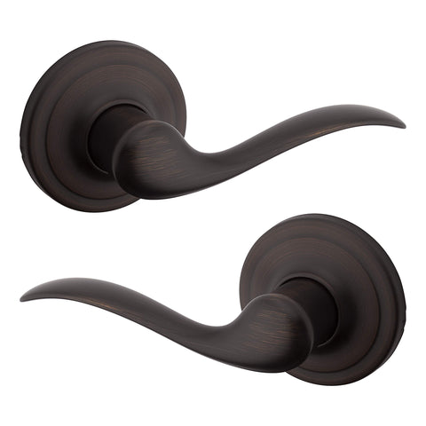 Kwikset Tustin interior passage lever in Venetian Bronze for easy closet access