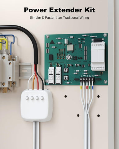 C-wire adapter with magnetic corners securing the wiring