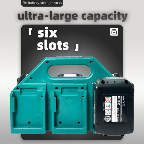 Kxufoae organizer holding Makita batteries for quick access.