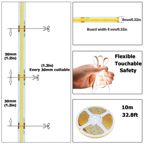 KXZM COB LED strip CRI 93+ offers natural color rendering.