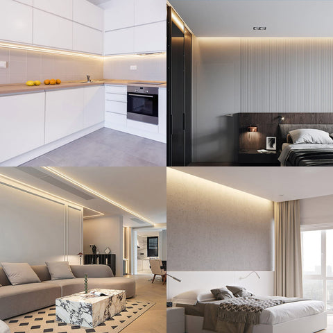 KXZM COB LED strip with self-adhesive backing for easy installs.