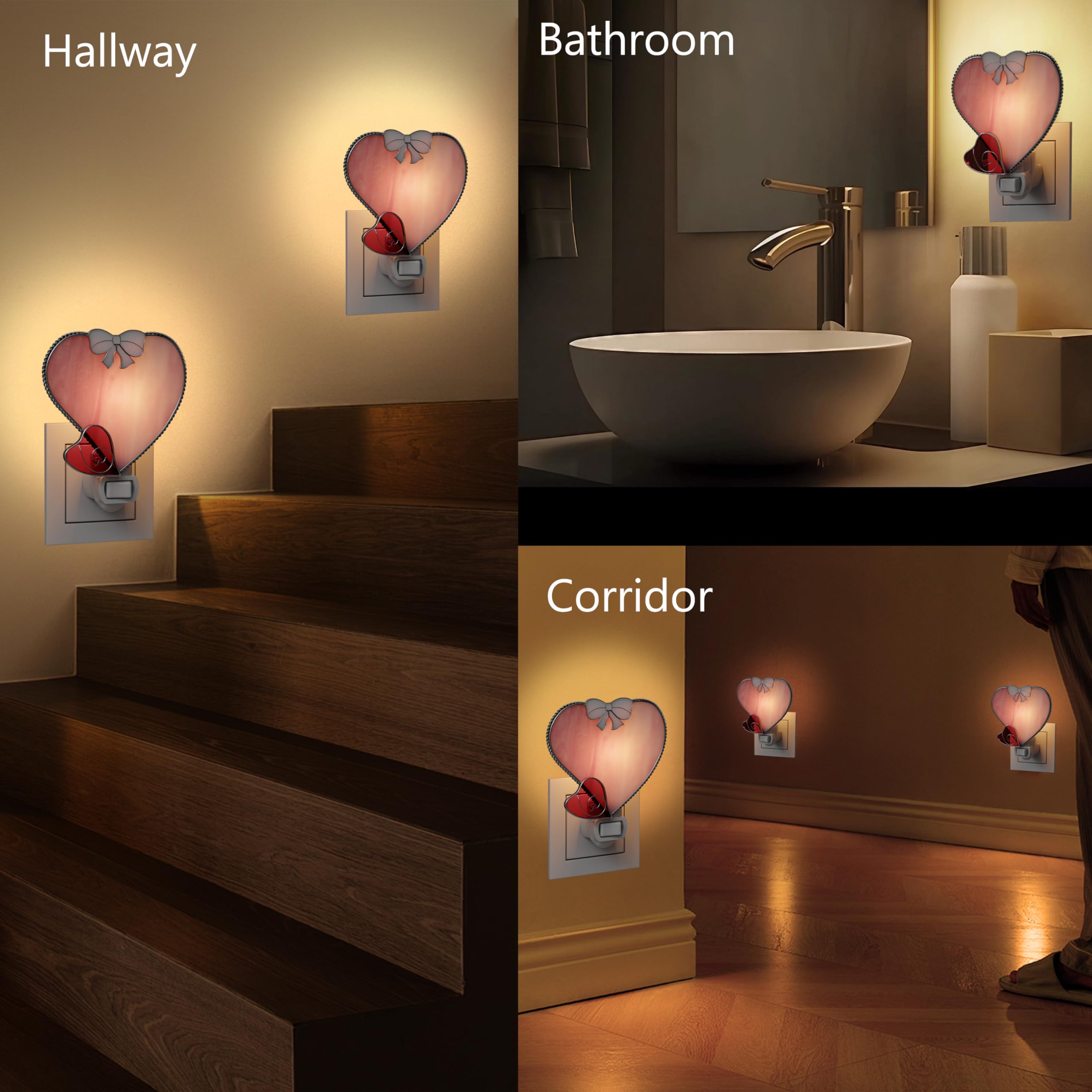 KY&BOSAM decorative heart night light enhances decor