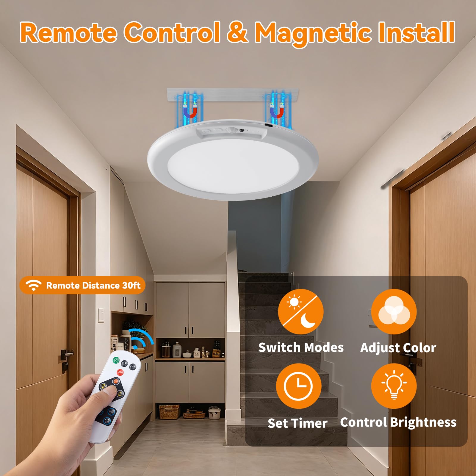 KYEKIO remote control ceiling light with convenient mode and brightness control.