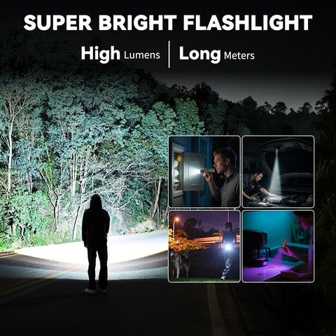 KYEKIO EDC LED flashlight highlighting 9 modes for versatile lighting.