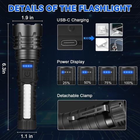 KYEKIO USB-C rechargeable with battery indicators shows charging status at a glance