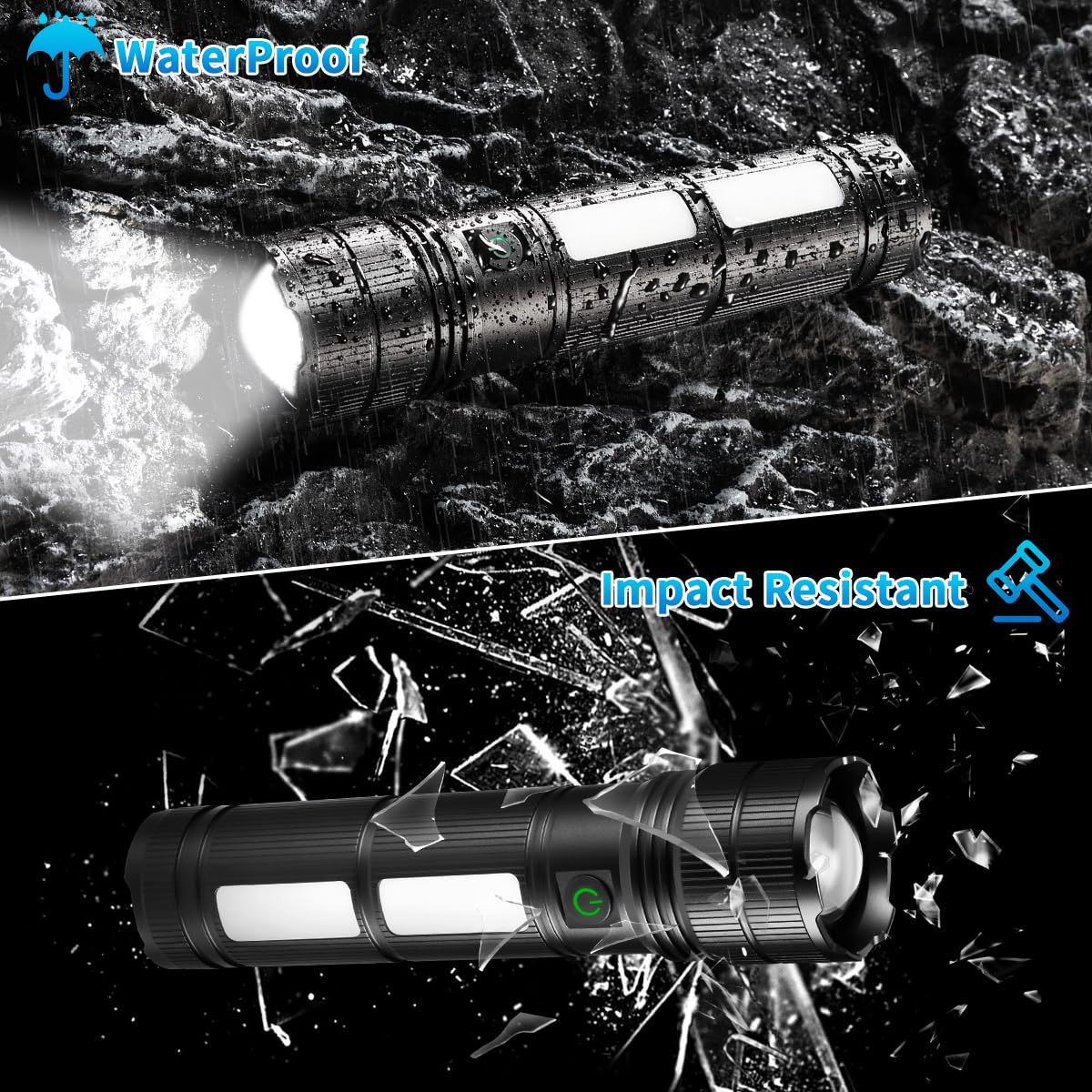 KYEKIO waterproof aluminum shell withstands rain and snow for outdoor resilience.