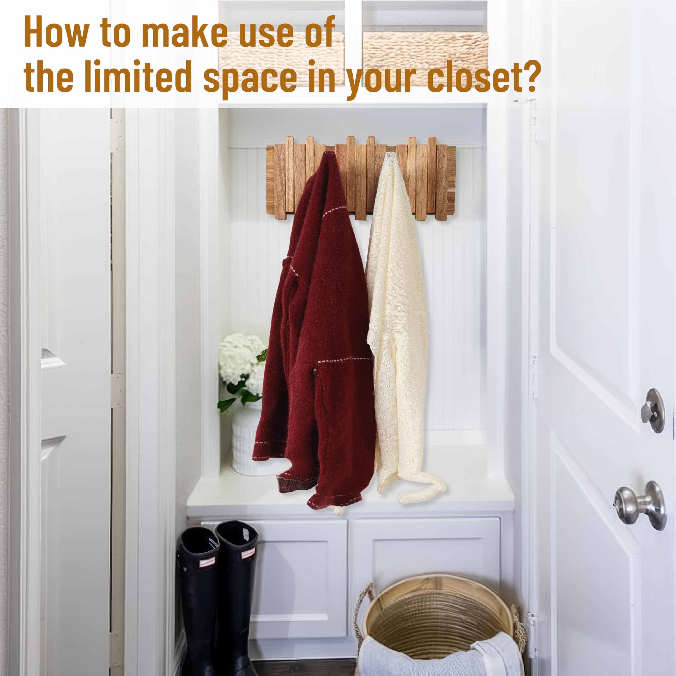 KYIAANY eight-hook rack ideal for light jackets, towels, and bags.