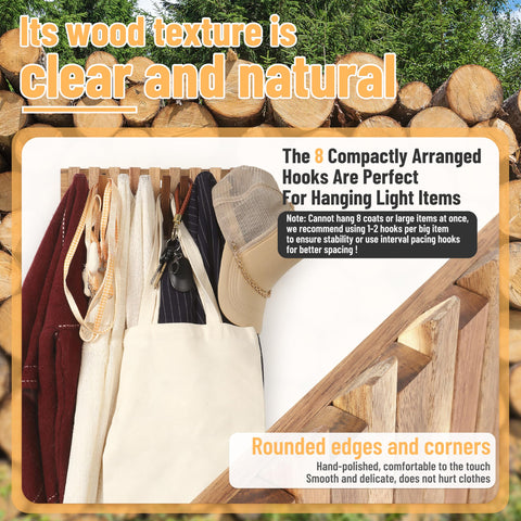KYIAANY coat rack with flip-up hooks for tidy wall storage.