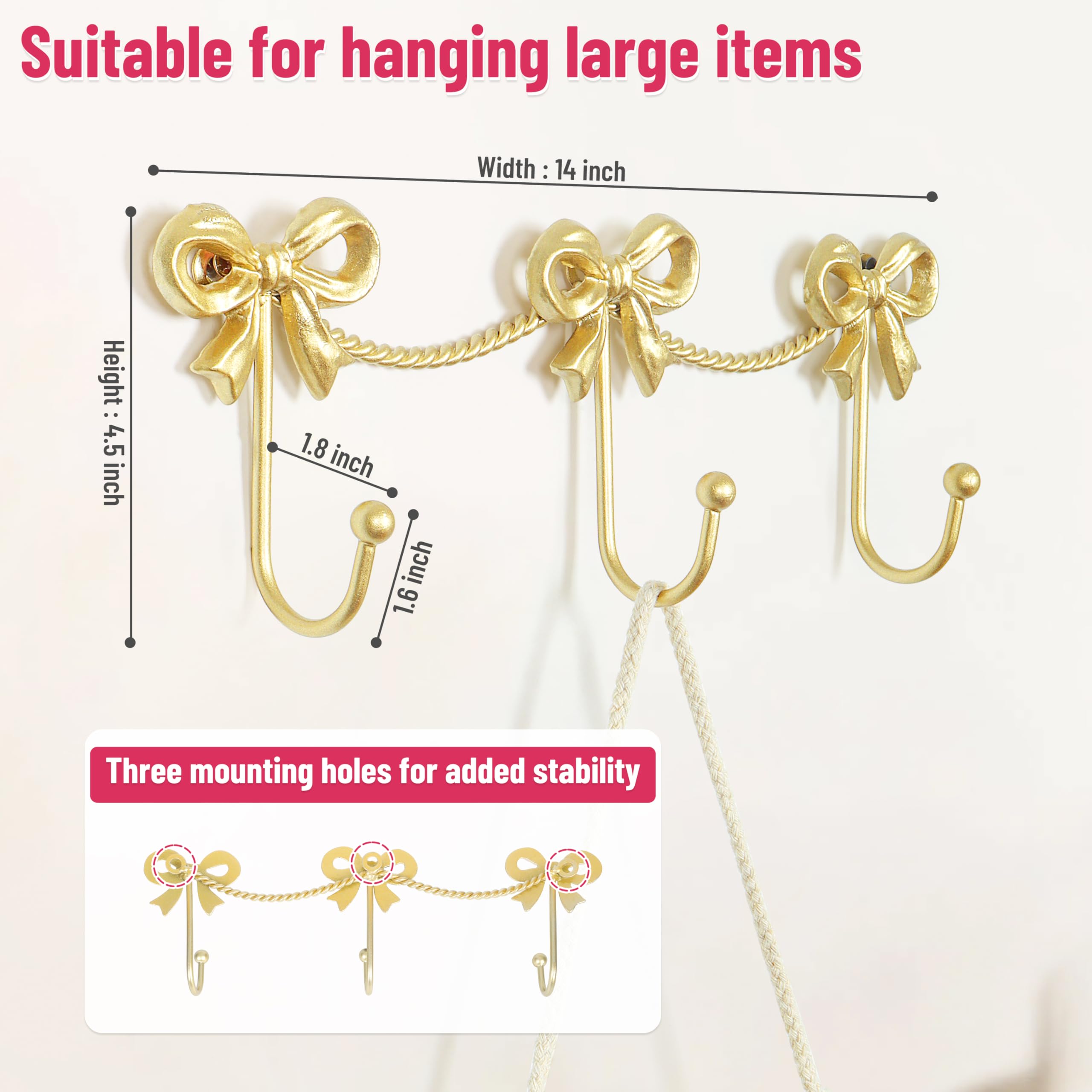 Delicate KYIAANY bow hook decor ideal for nursery walls