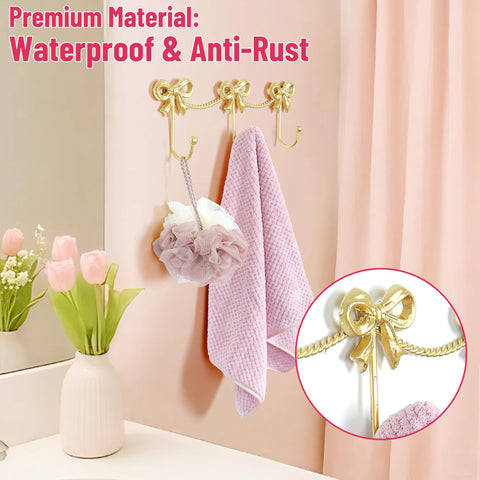 Waterproof finish preserves KYIAANY gold bow hooks shine