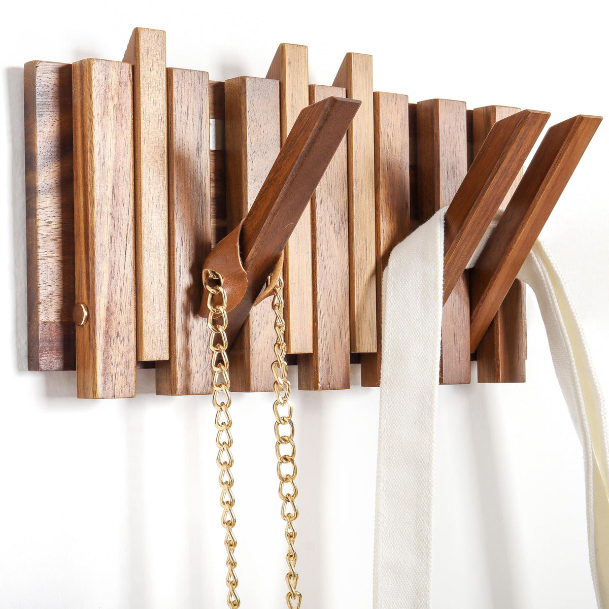 KYIAANY small coat rack in wood, compact wall-mount for tiny entryways.
