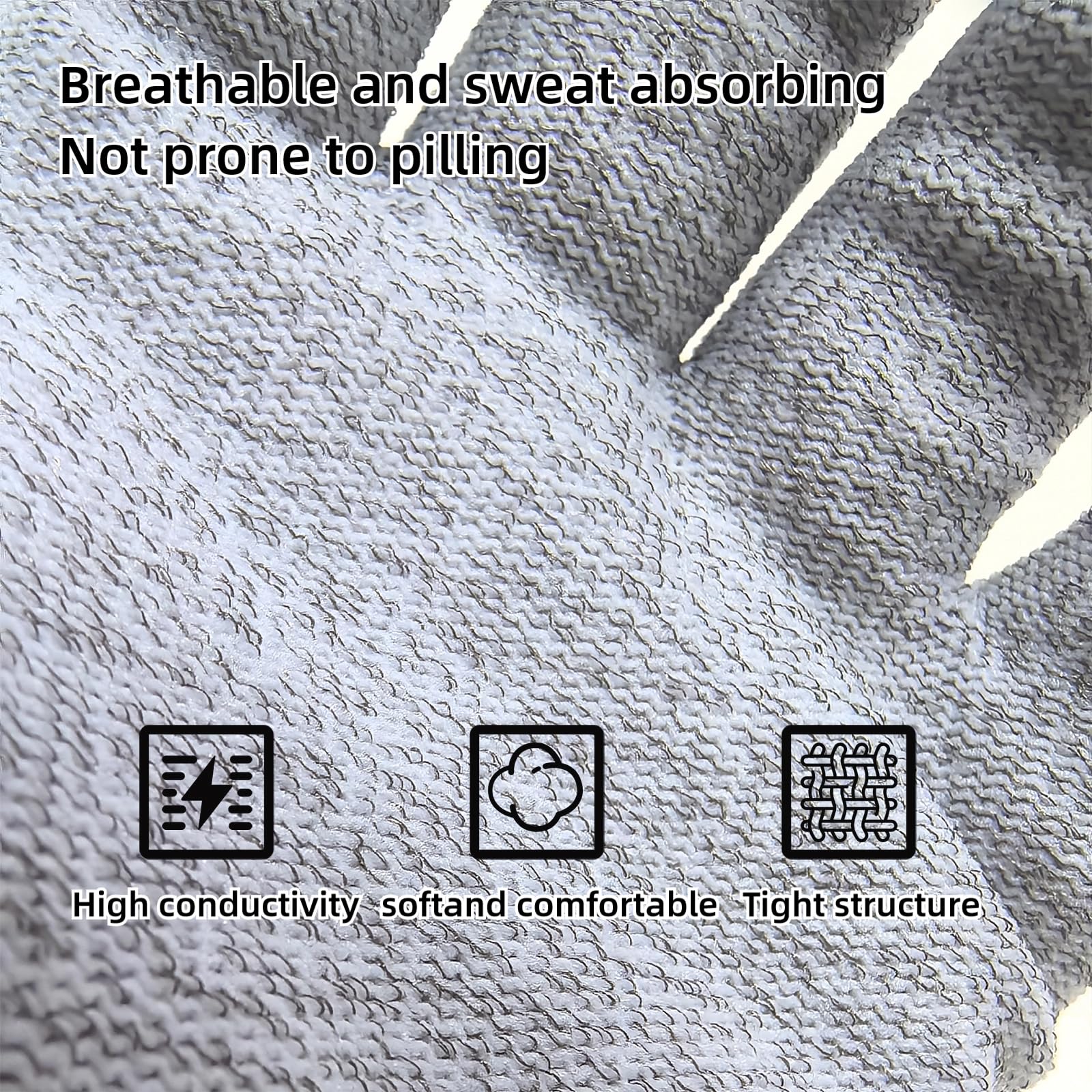 KYJiuLiu conductive glove with ribbed cuffs for comfortable fit.