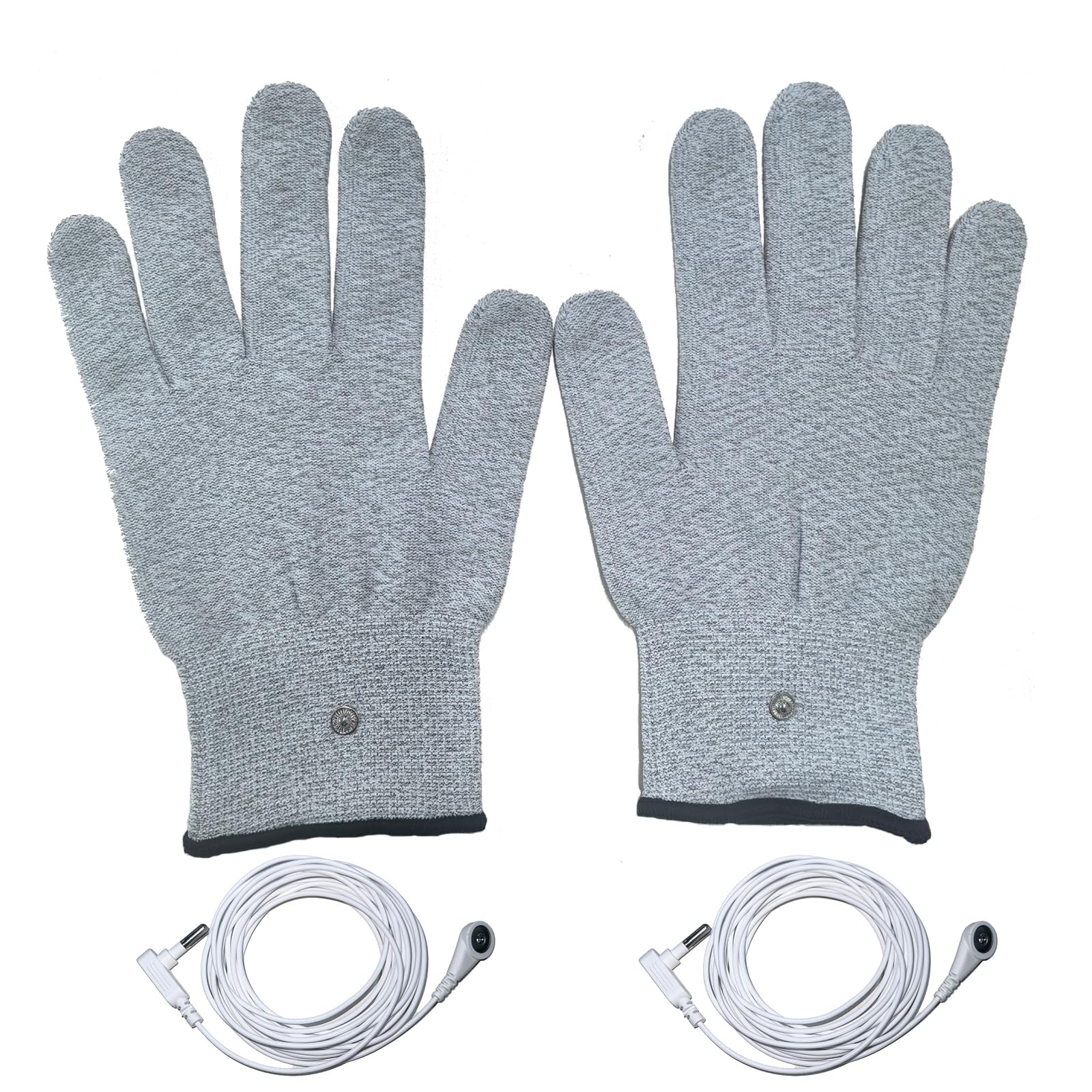 KYJiuLiu conductive silver glove front view for grounding and touch use.