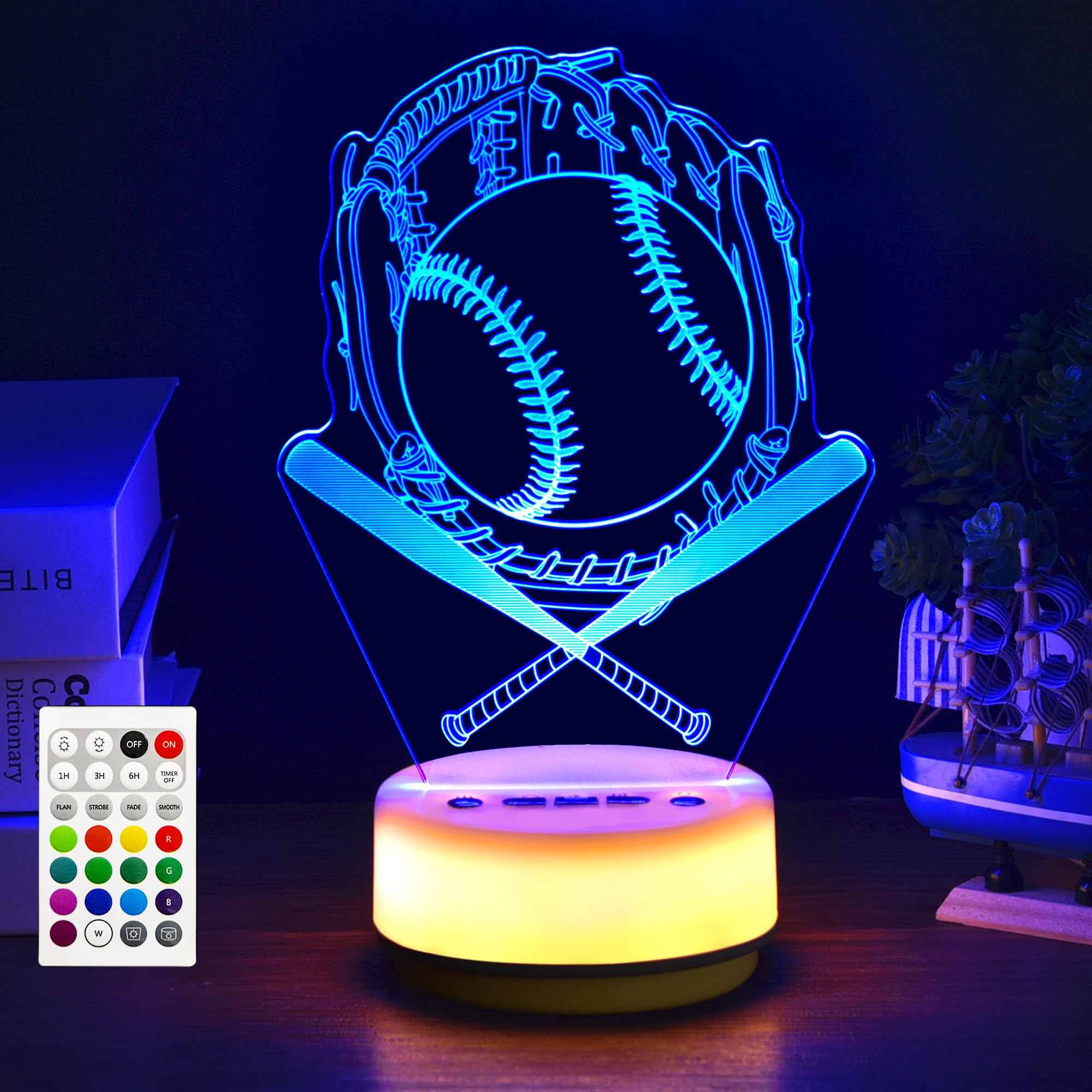 KYMELLIE baseball night light with 3D glow enhancing bedtime ambiance for kids