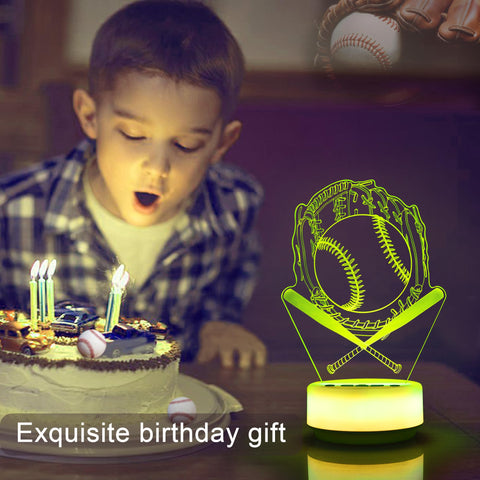 KYMELLIE baseball night light fits desks or bedside tables in kids' rooms