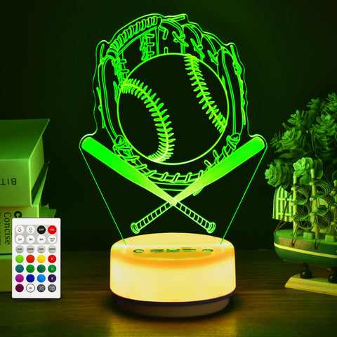 KYMELLIE baseball night light color cycle creates playful moods during playtime