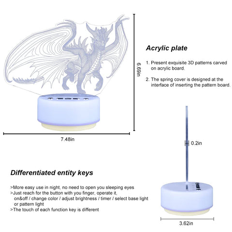 KYMELLIE Dragon Night Light makes a delightful dragon gift idea.