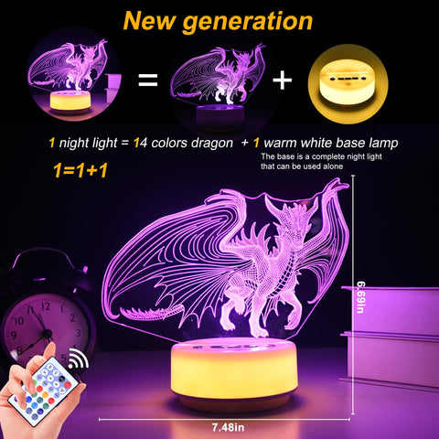 KYMELLIE Dragon Night Light soft glow ideal for kids’ rooms.