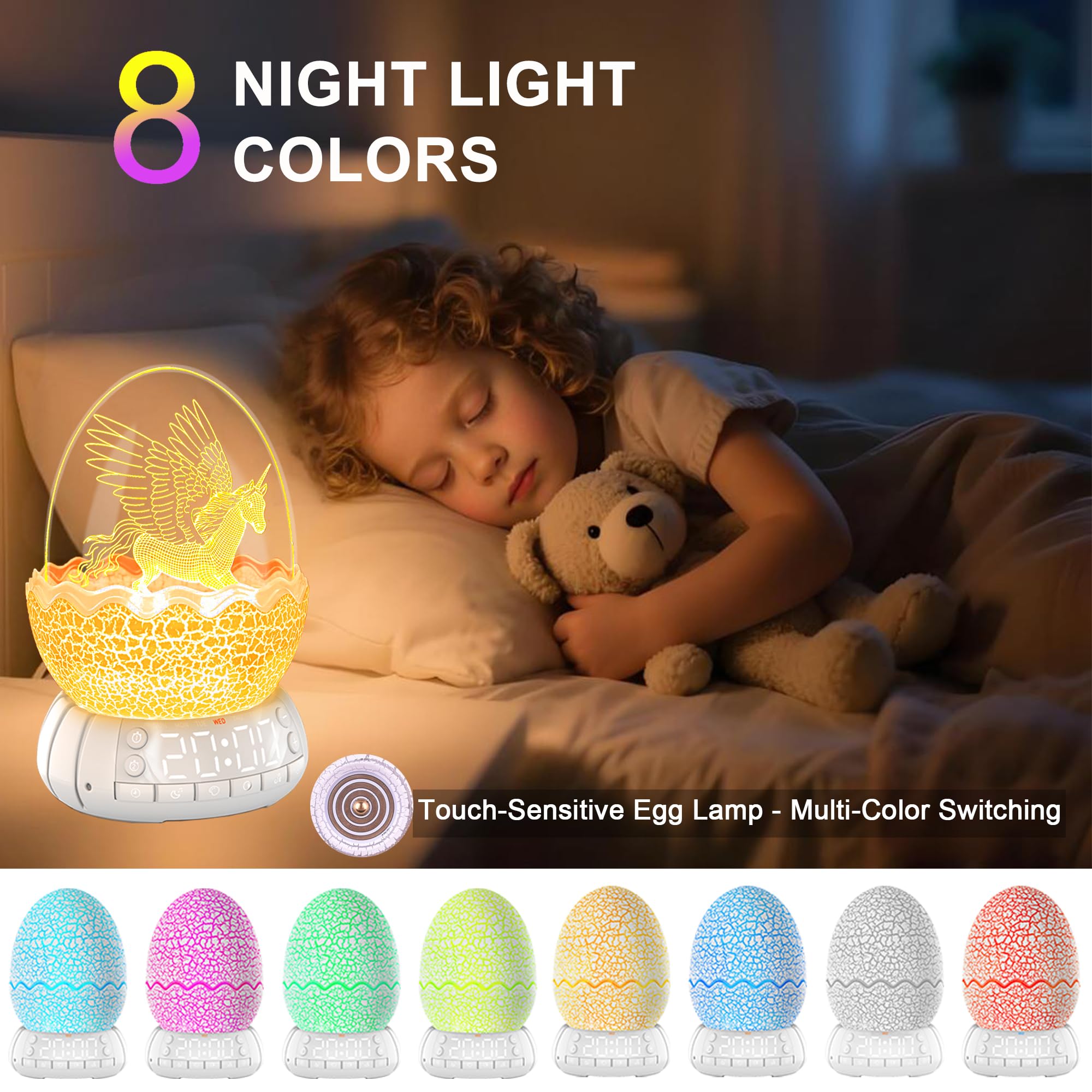 KYMELLIE Unicorn Night Light doubles as a Bluetooth speaker for gentle music