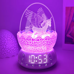 KYMELLIE Unicorn Night Light with digital clock display for clear daytime reading and nighttime timekeeping