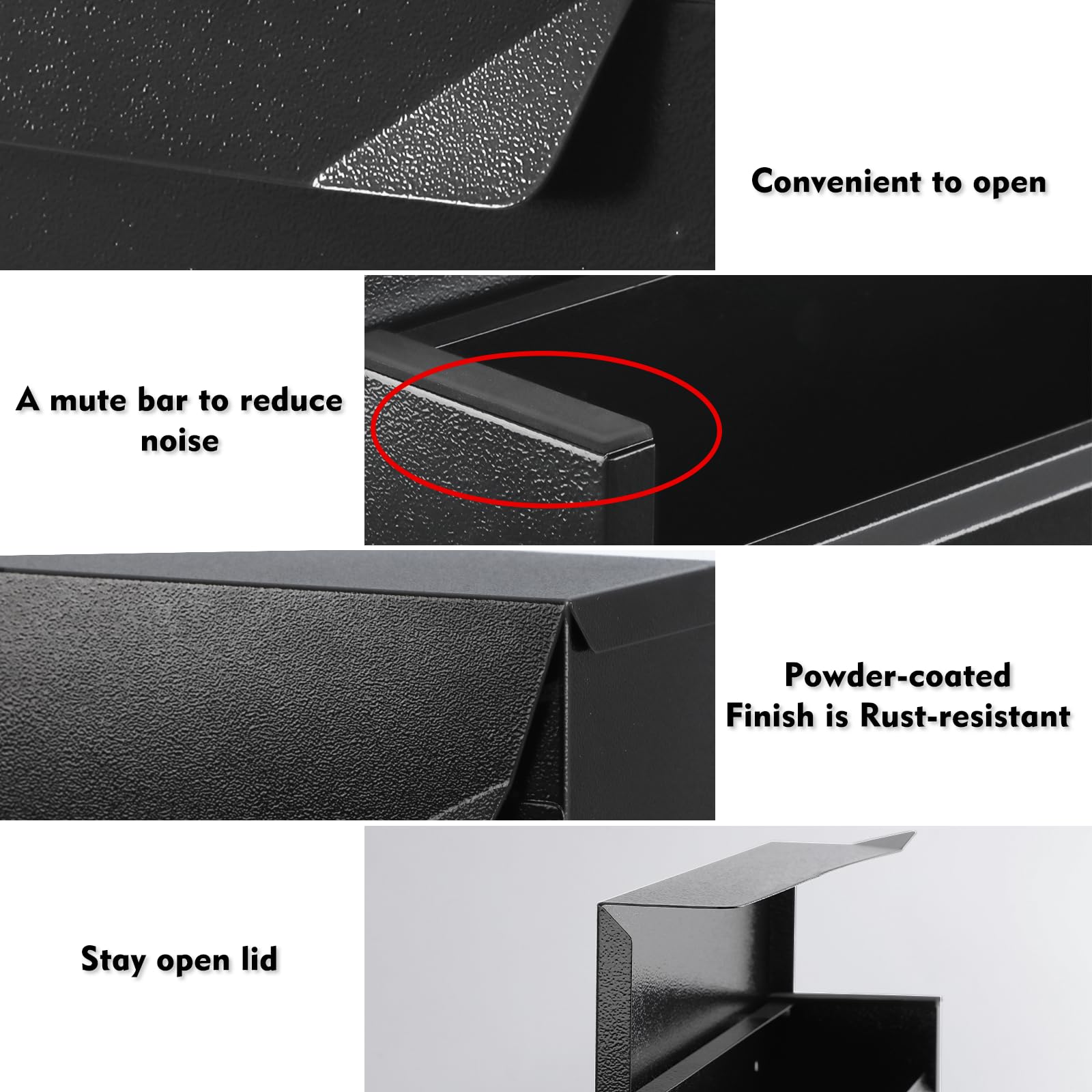 KYODOLED curved-lid design allows easy opening without scratching the wall.
