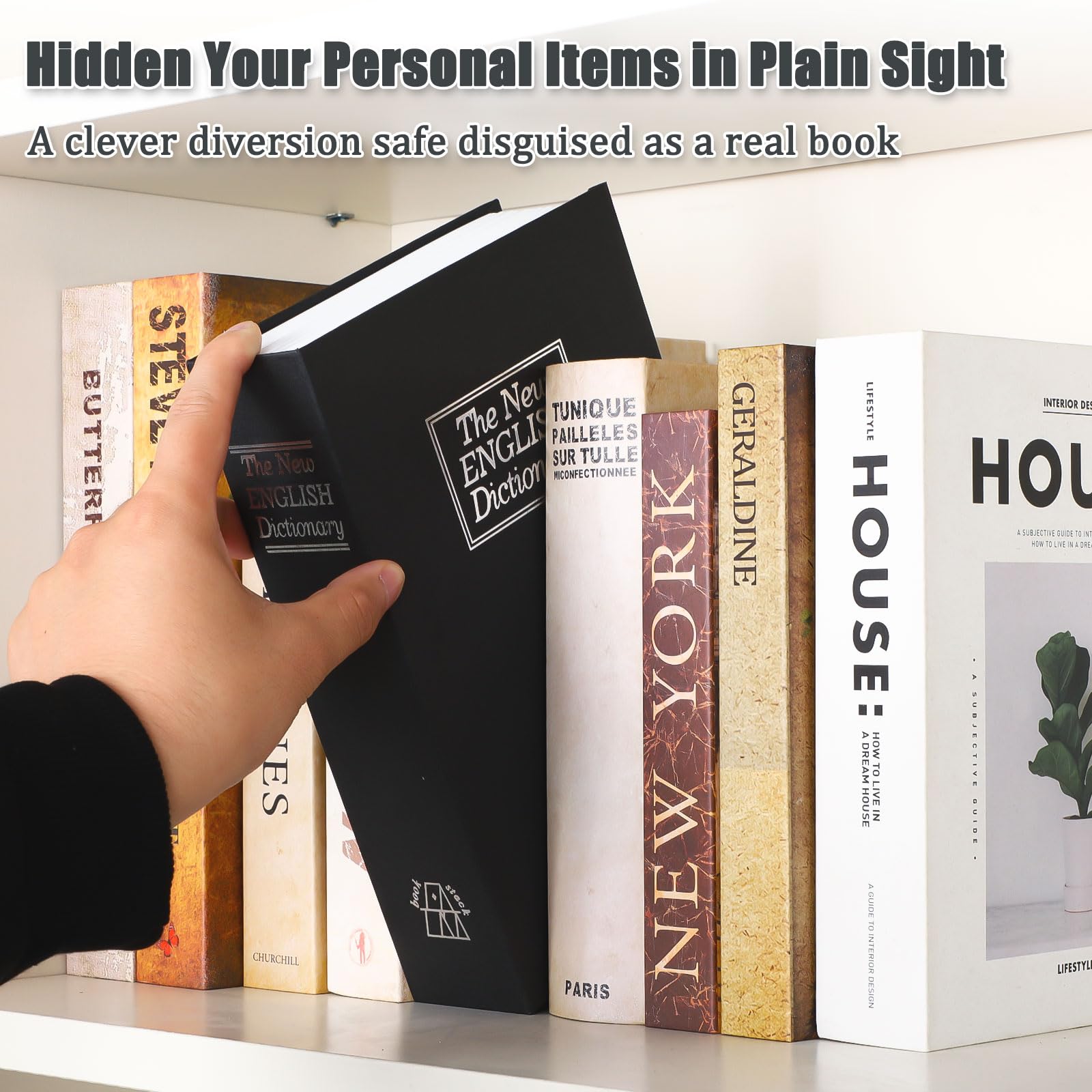 KYODOLED Diversion Book Safe key lock open revealing interior