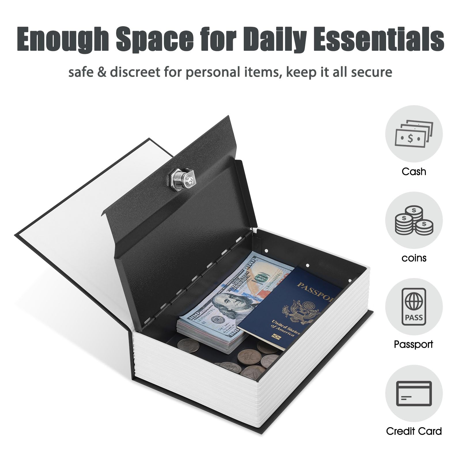 KYODOLED Diversion Book Safe on shelf blending with books
