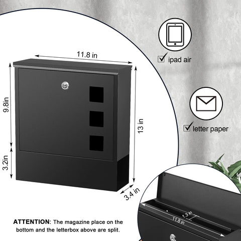 KYODOLED locking mailbox side panel shows installation readiness for mounting.