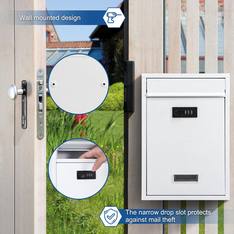 KYODOLED locking mailbox in a residential setting for secure outdoor use.