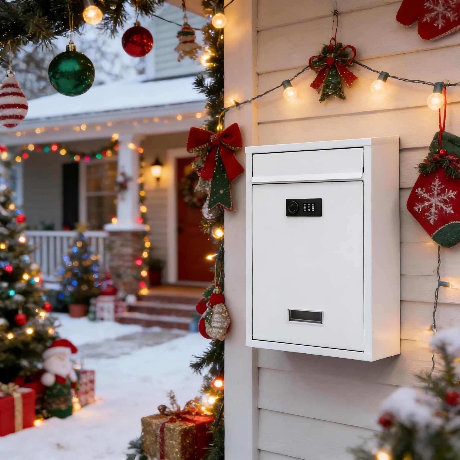 KYODOLED locking mailbox interior showing the 3-digit lock mechanism.