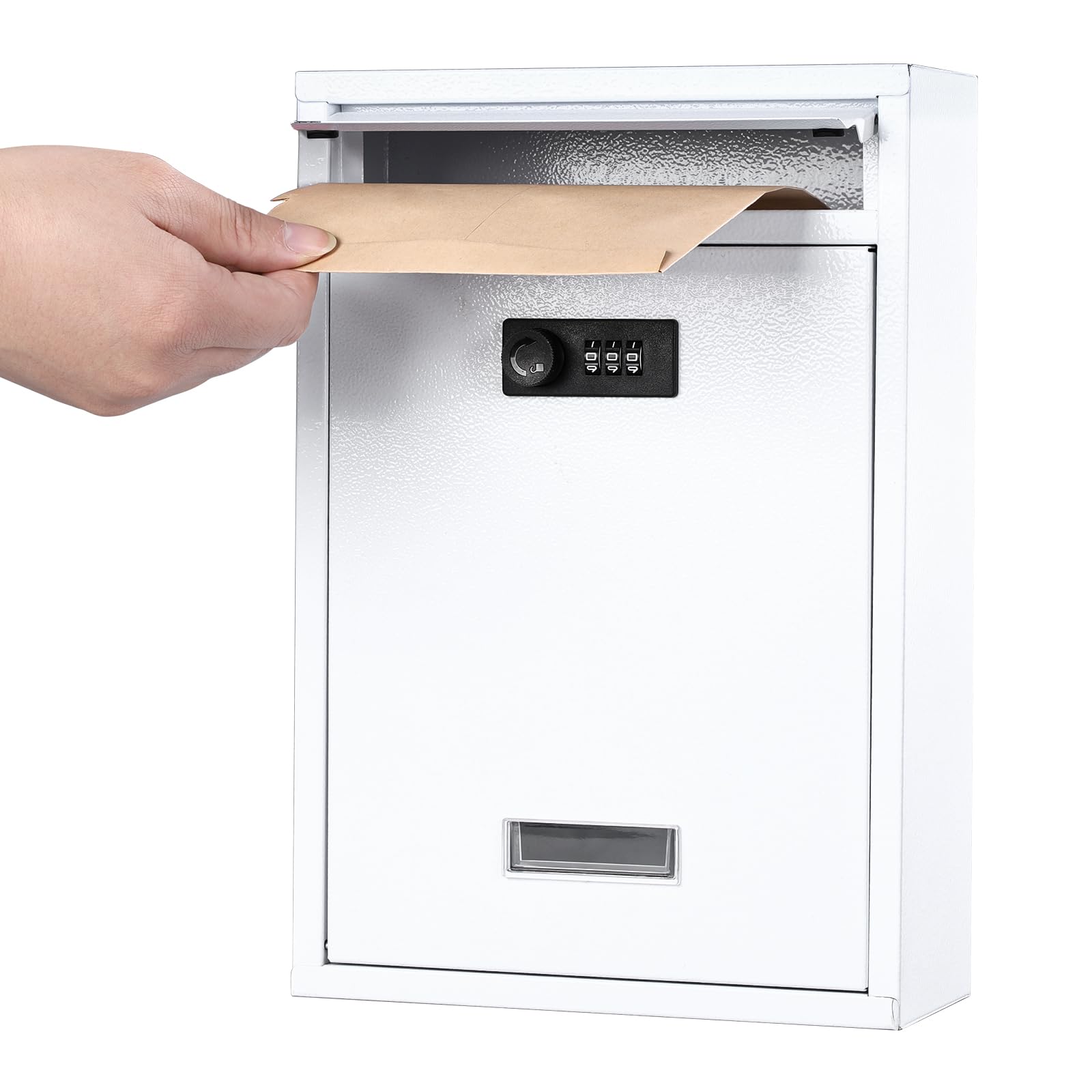 KYODOLED locking mailbox front view with secure 3-digit lock for outdoor use.