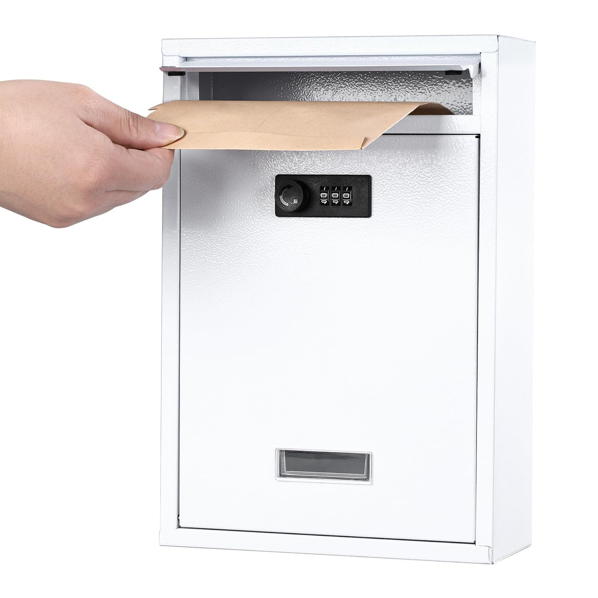 KYODOLED locking mailbox front view with secure 3-digit lock for outdoor use.