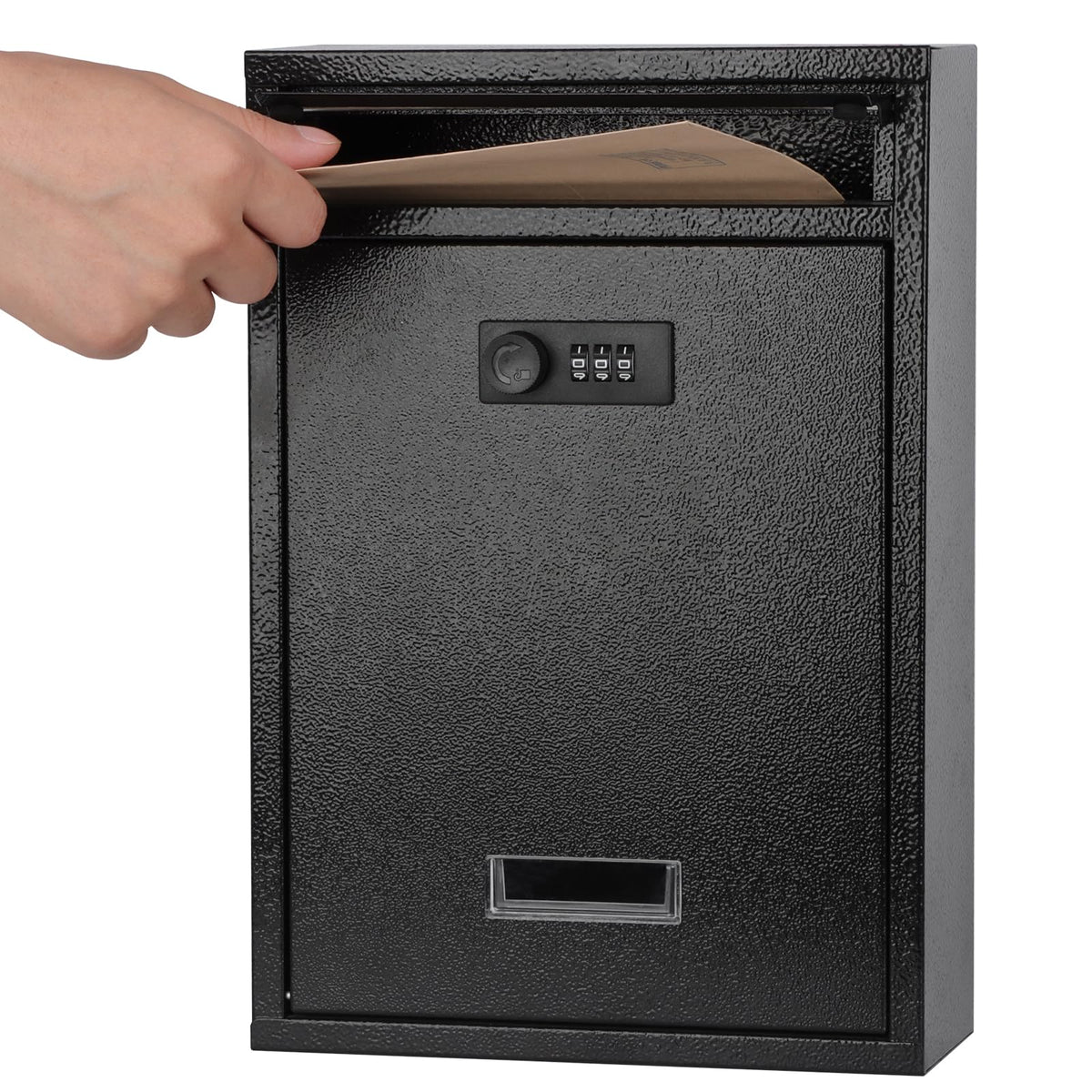 KYODOLED locking wall mount mailbox front view with transparent window