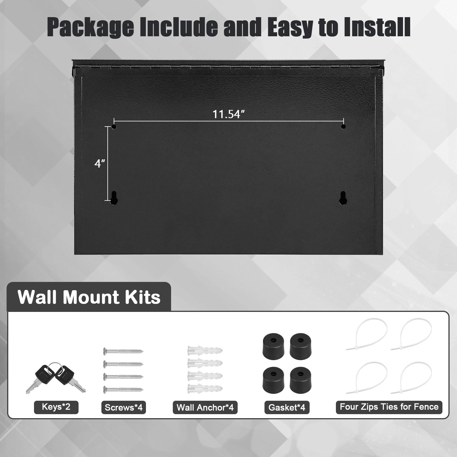 KYODOLED locking mailbox interior with ample capacity for large envelopes and magazines.
