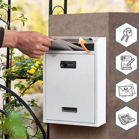 KYODOLED locking mailbox mounting holes and screws for quick installation.