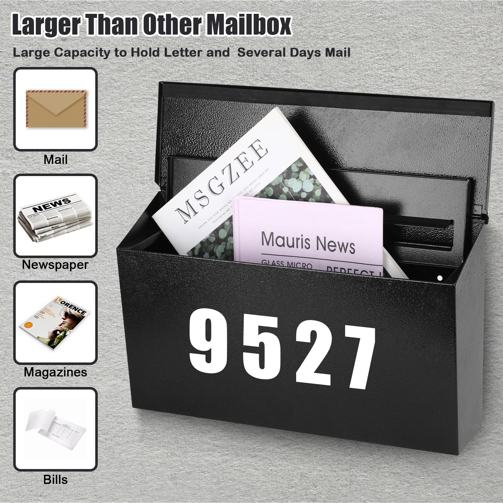 KYODOLED locking mailbox rust-proof finish withstands weathering and keeps appearance.