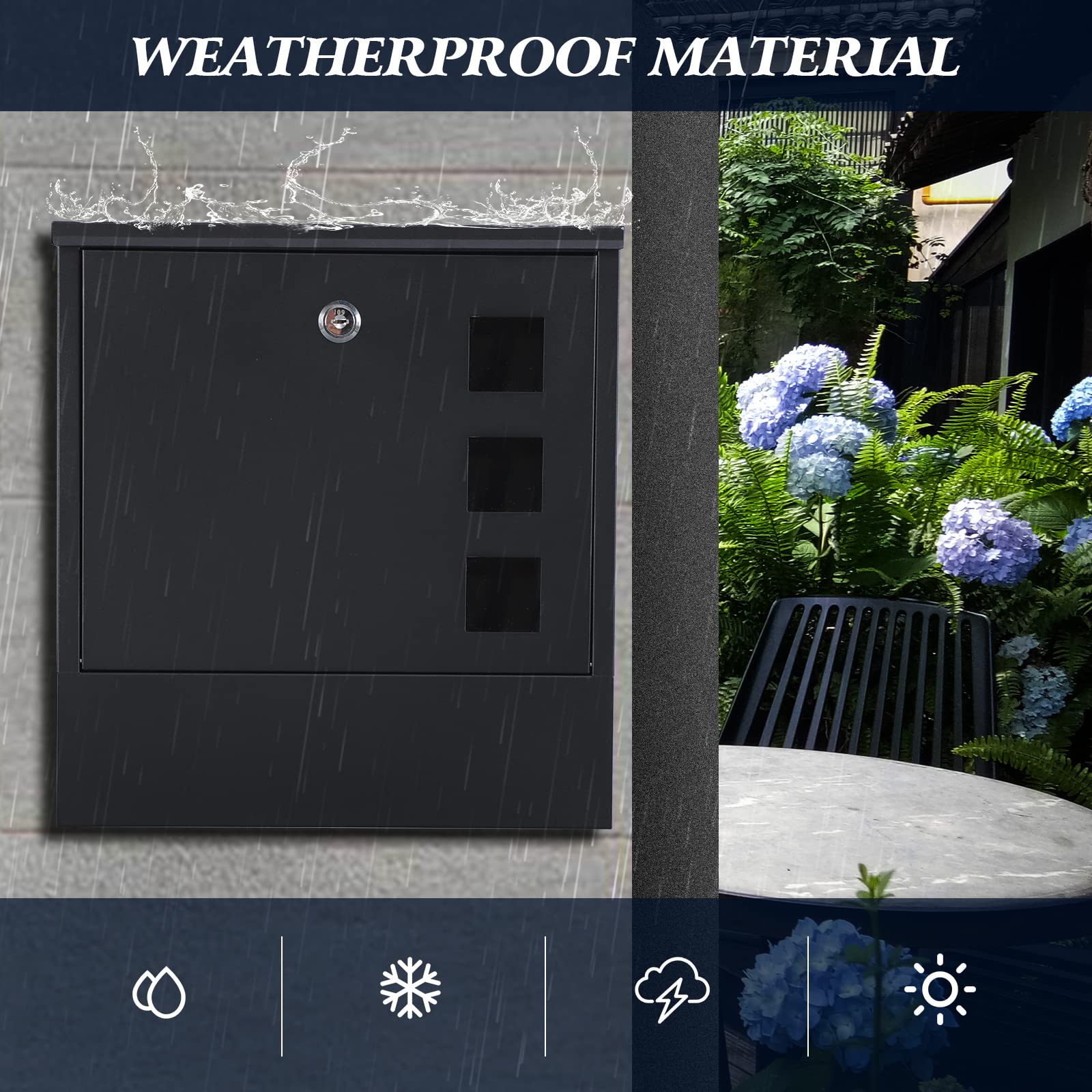 KYODOLED mailbox installation anchors and screws enable quick outdoor setup.