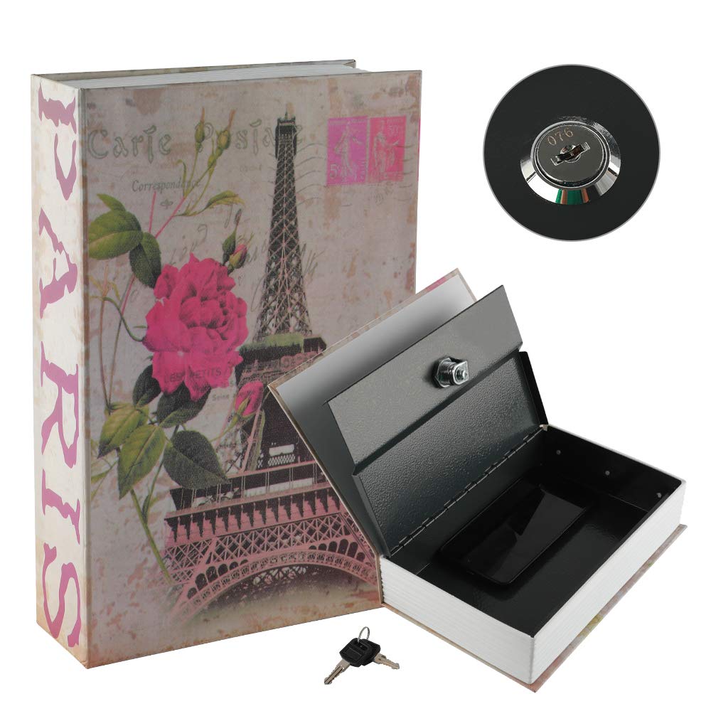 KYODOLED Paris Large Book Safe cover blends with shelves for discreet valuables storage.