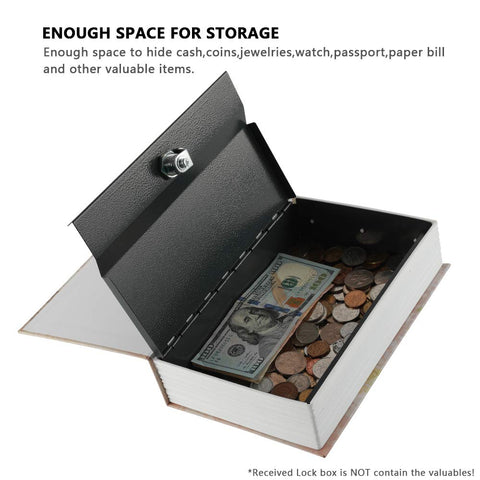KYODOLED Paris Large Book Safe open with keys shows easy access to valuables.