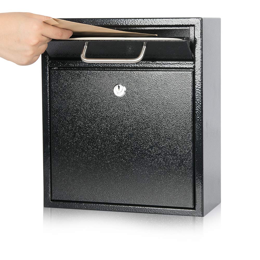 KYODOLED steel key lock mailbox front view shows rugged outdoor security.