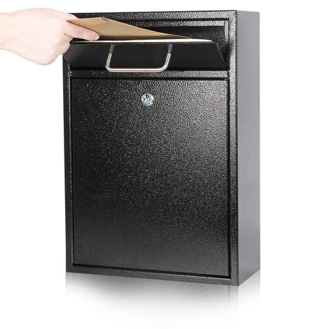 KYODOLED steel key-lock mailbox front view, rugged exterior for lasting home security