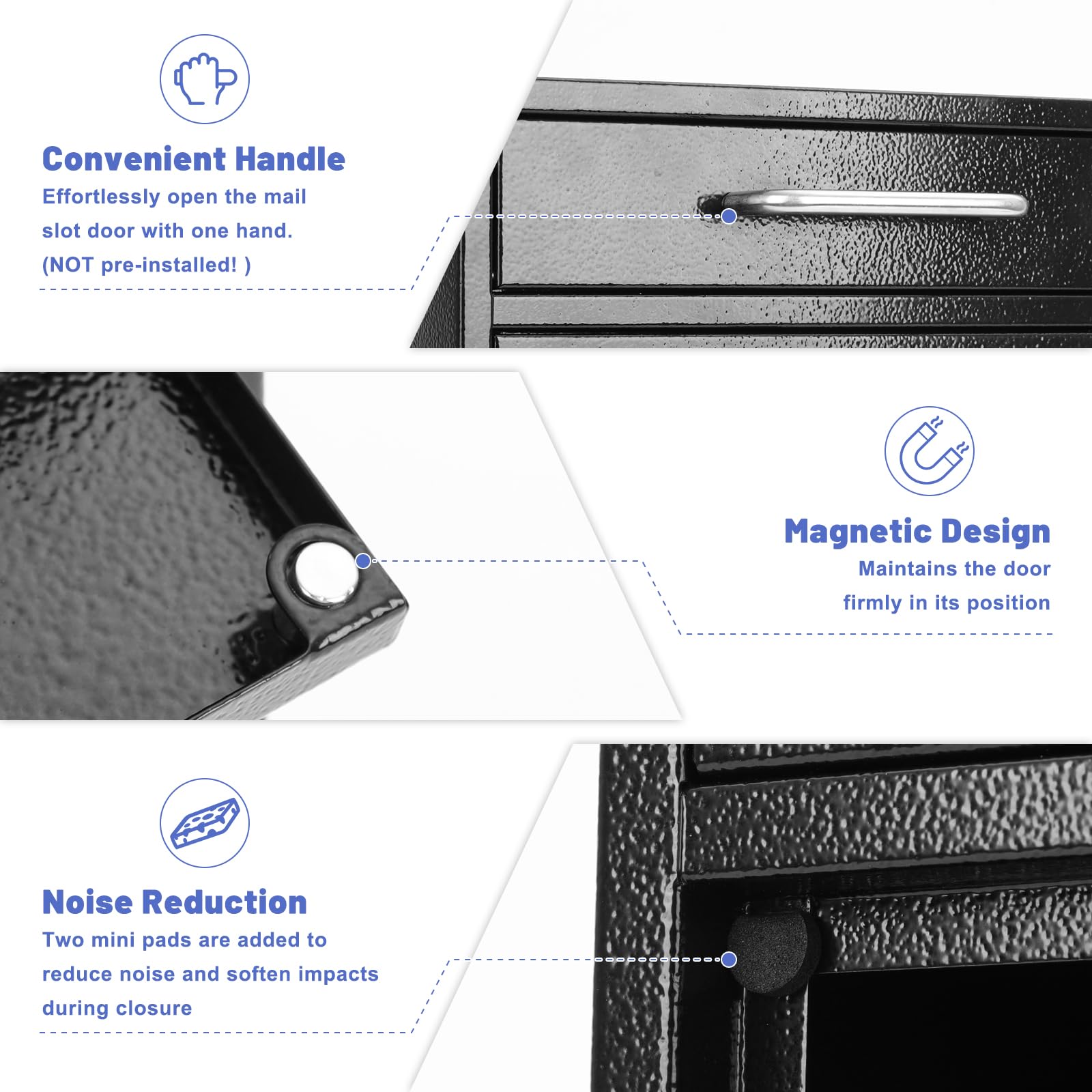 KYODOLED steel key-lock mailbox mail slot, convenient drop for daily mail