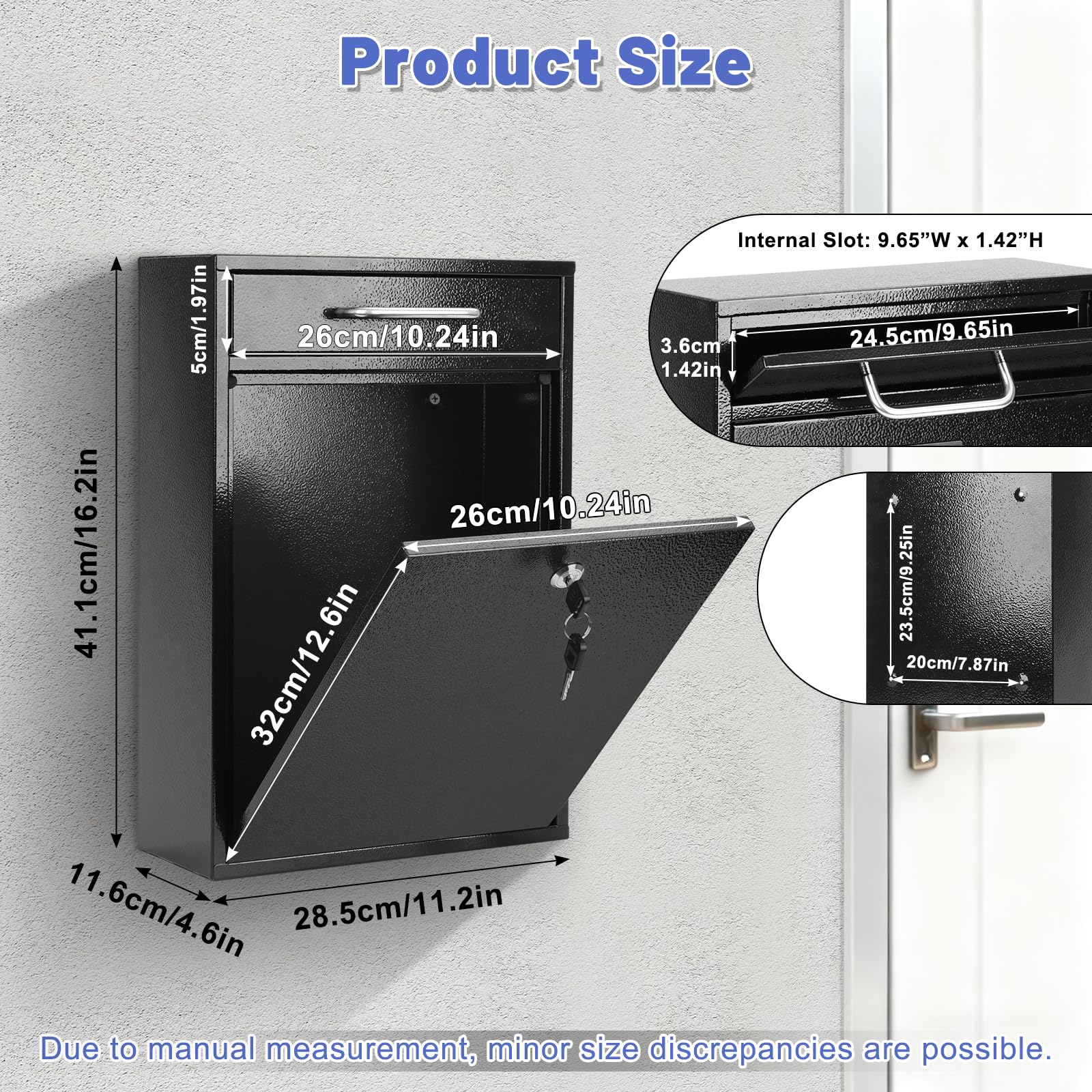 KYODOLED steel key-lock mailbox open lock, secure access with sturdy mechanism