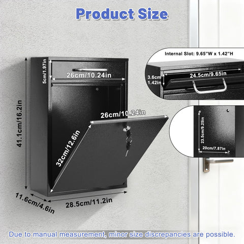 KYODOLED steel key-lock mailbox open lock, secure access with sturdy mechanism