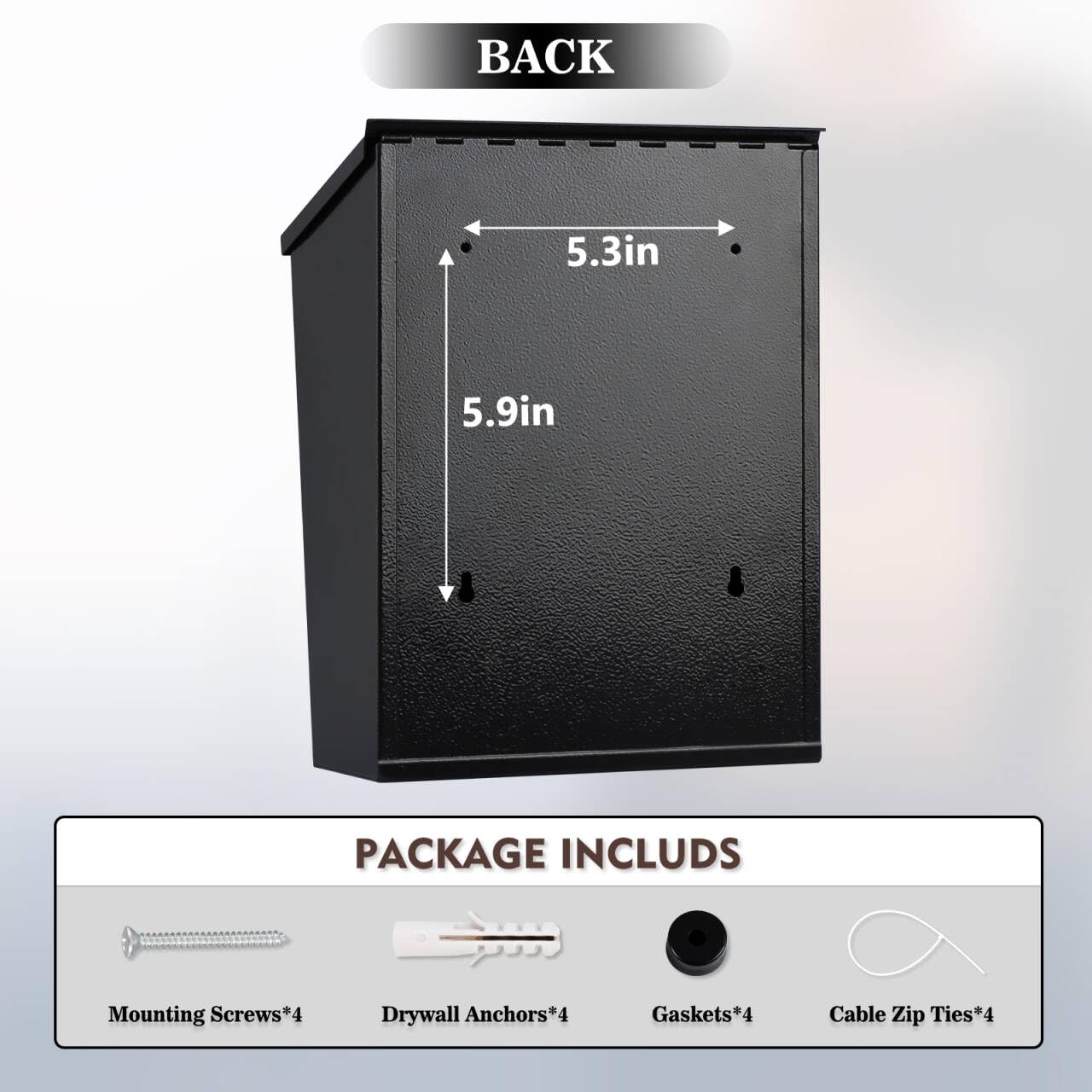 KYODOLED easy-install mailbox supports screw or zip-tie mounting.