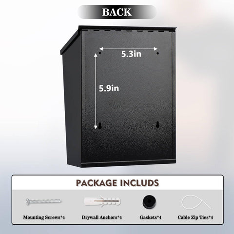 KYODOLED easy-install mailbox supports screw or zip-tie mounting.