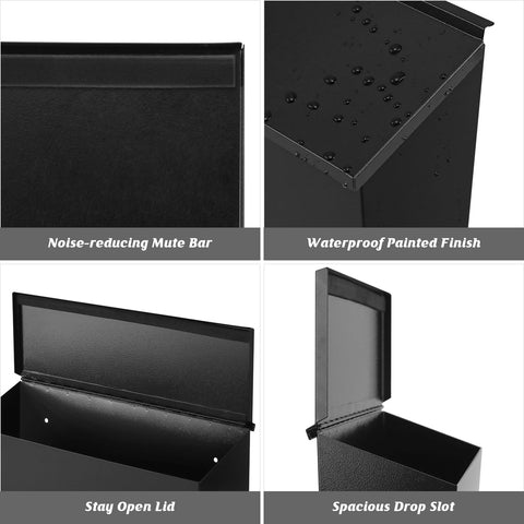 KYODOLED wall-mount mailbox showing four pre-drilled holes