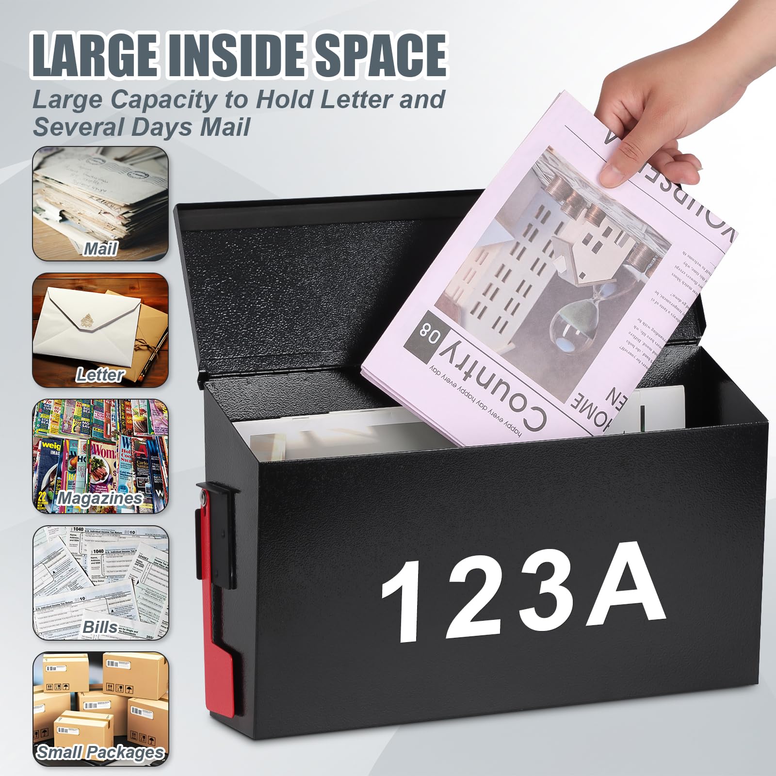 KYODOLED mailbox with number stickers enables easy address labeling