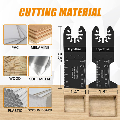 Kyoffiie universal compatibility system fits most major oscillating tools.